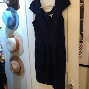Amanda Uprichard navy cap sleeve dress